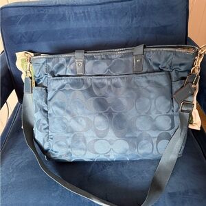 Blue coach diaper bag